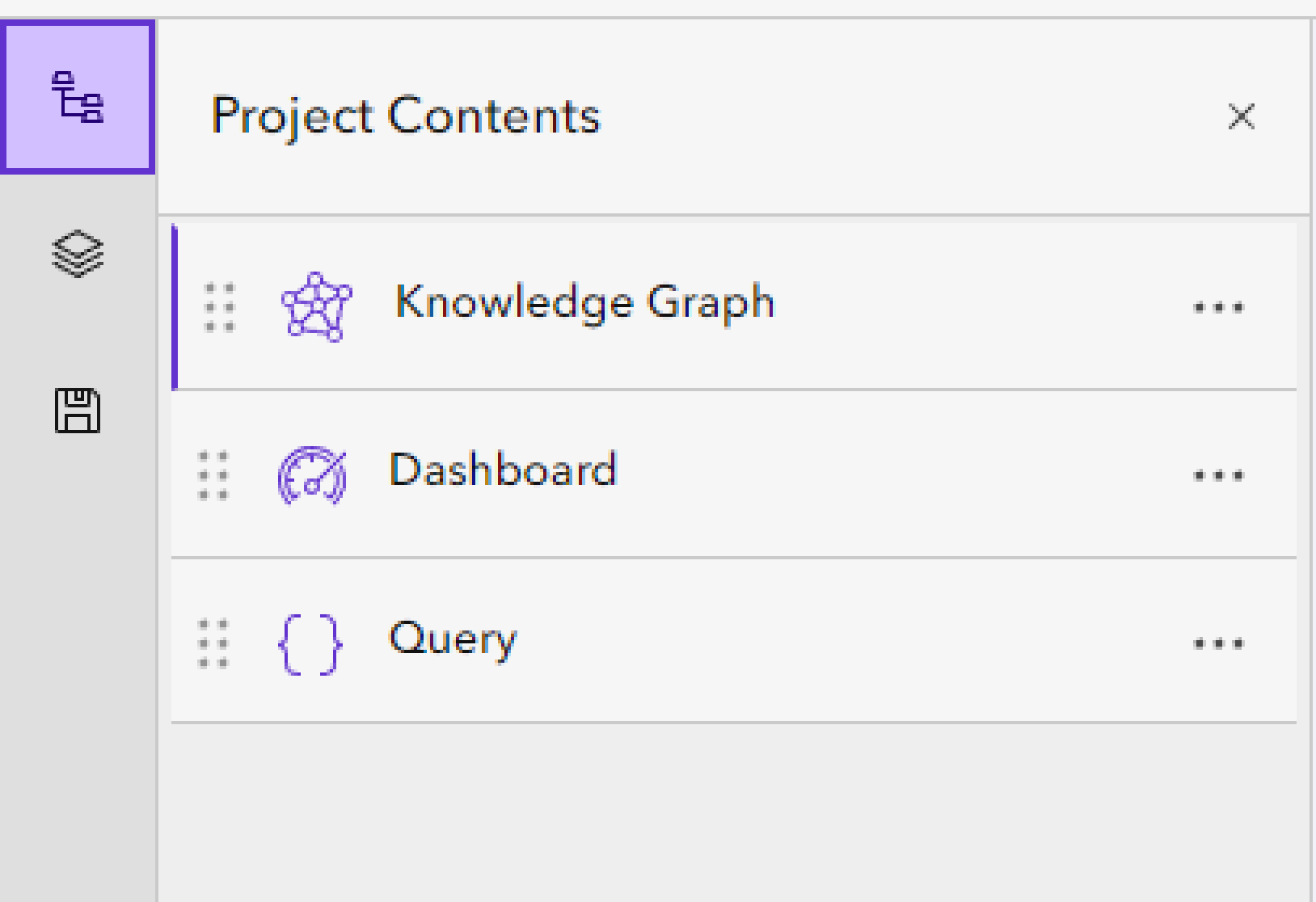 Project Contents pane Project Contents pane